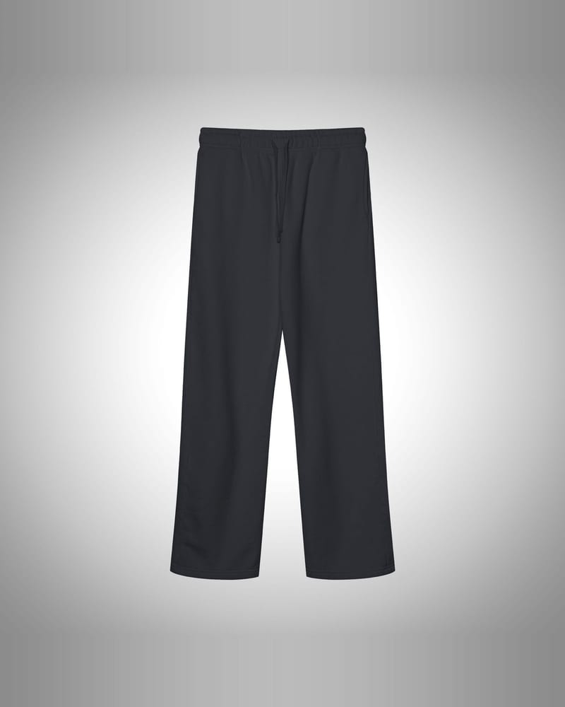 The Perfect sweatpant in off black, laid flat from the front